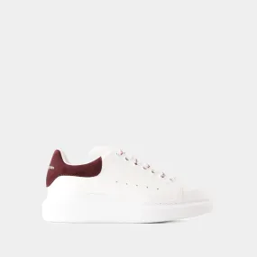 Oversized Sneakers - Alexander Mcqueen - Leather - White/Burgundy