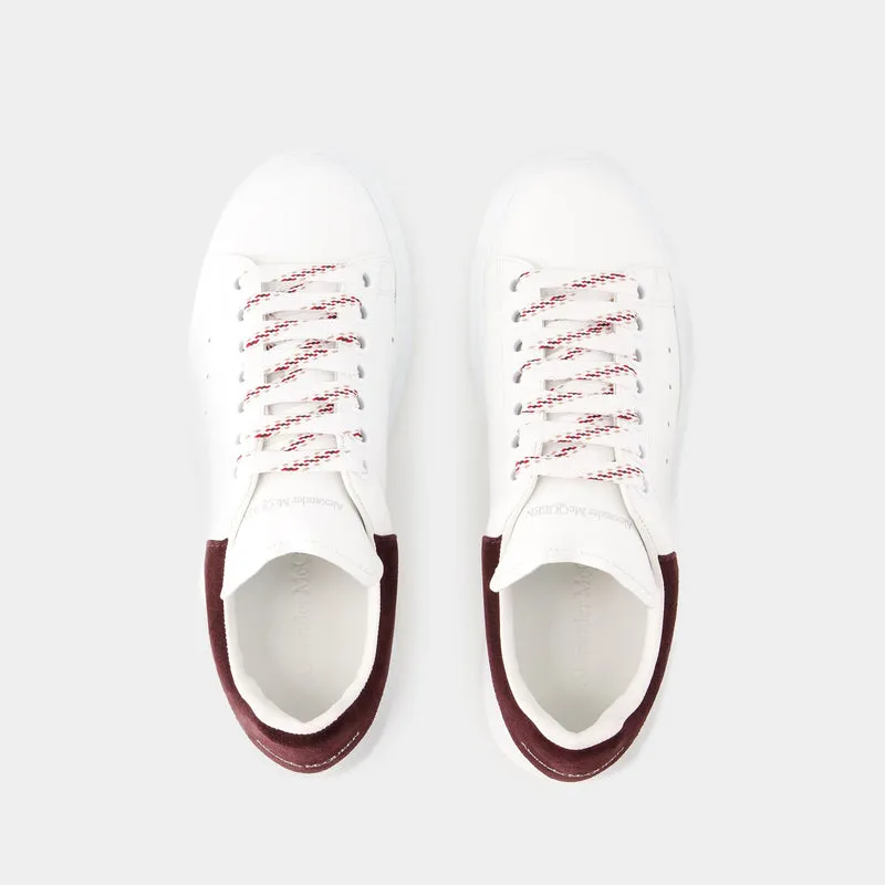 Oversized Sneakers - Alexander Mcqueen - Leather - White/Burgundy