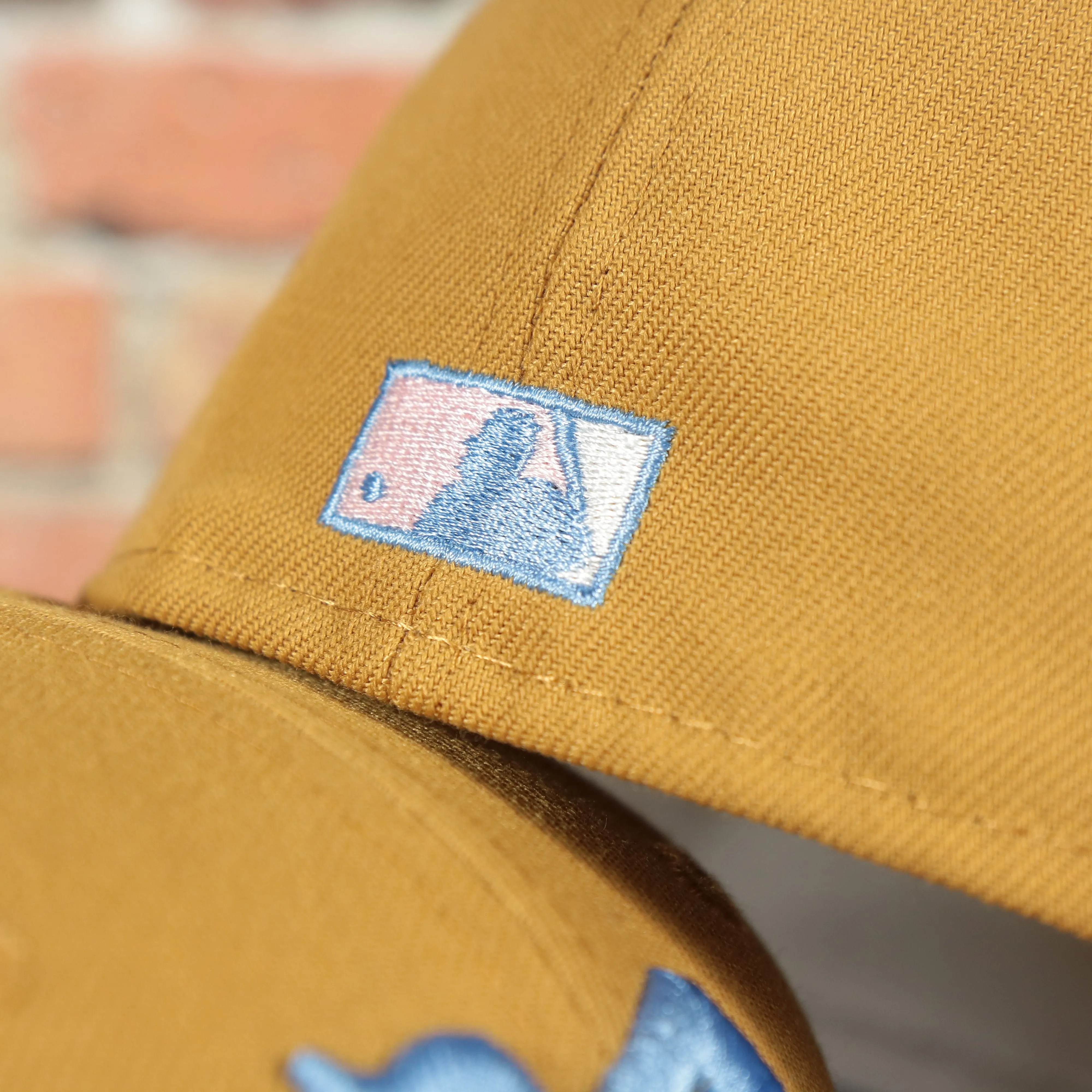 Philadelphia Phillies Cooperstown 1910 Logo 100th Anniversary Side Patch Icy Blue UV 59Fifty Fitted Cap | English Toffee Hoagie 