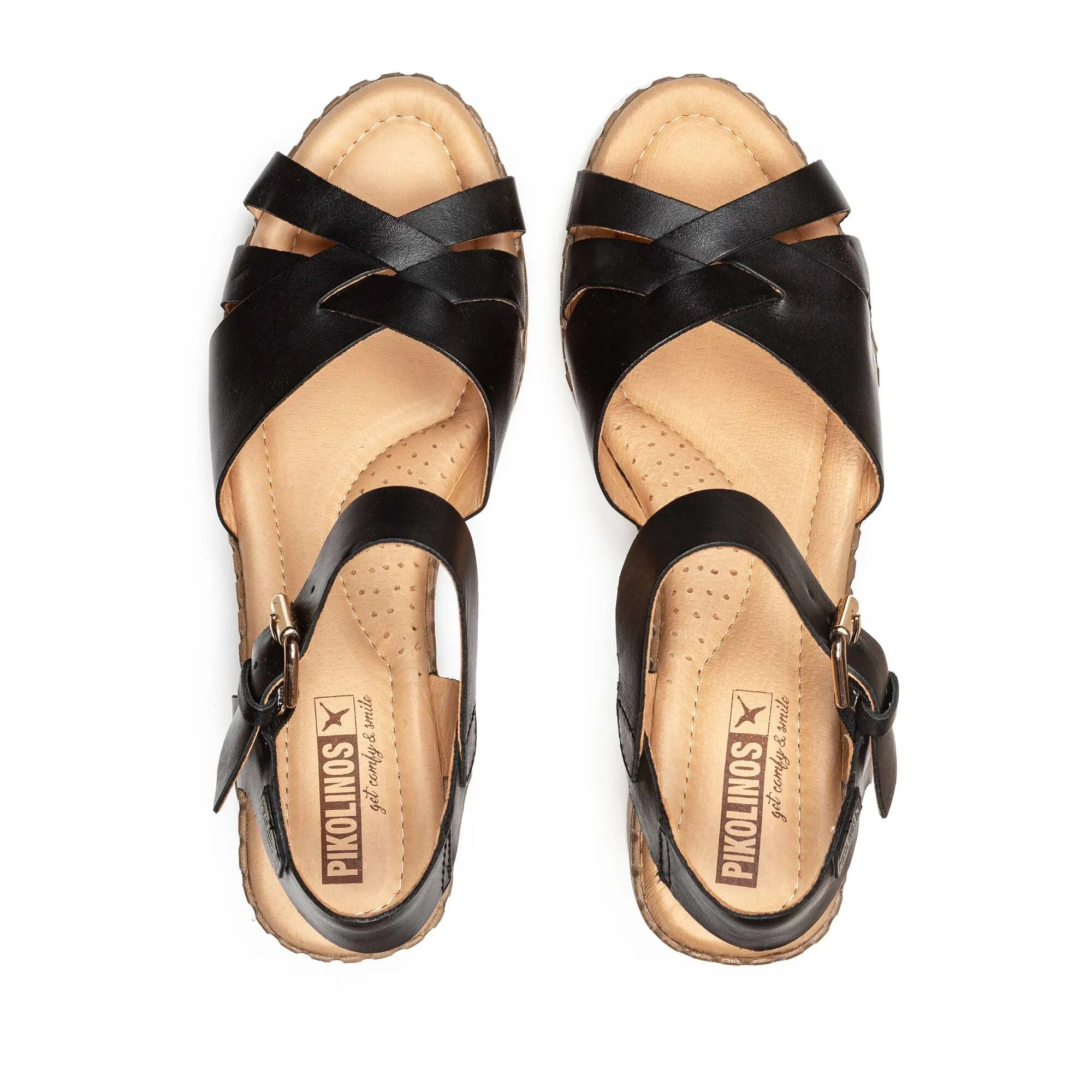 Pikolinos Women’s Canarias Leather Sandals-Black