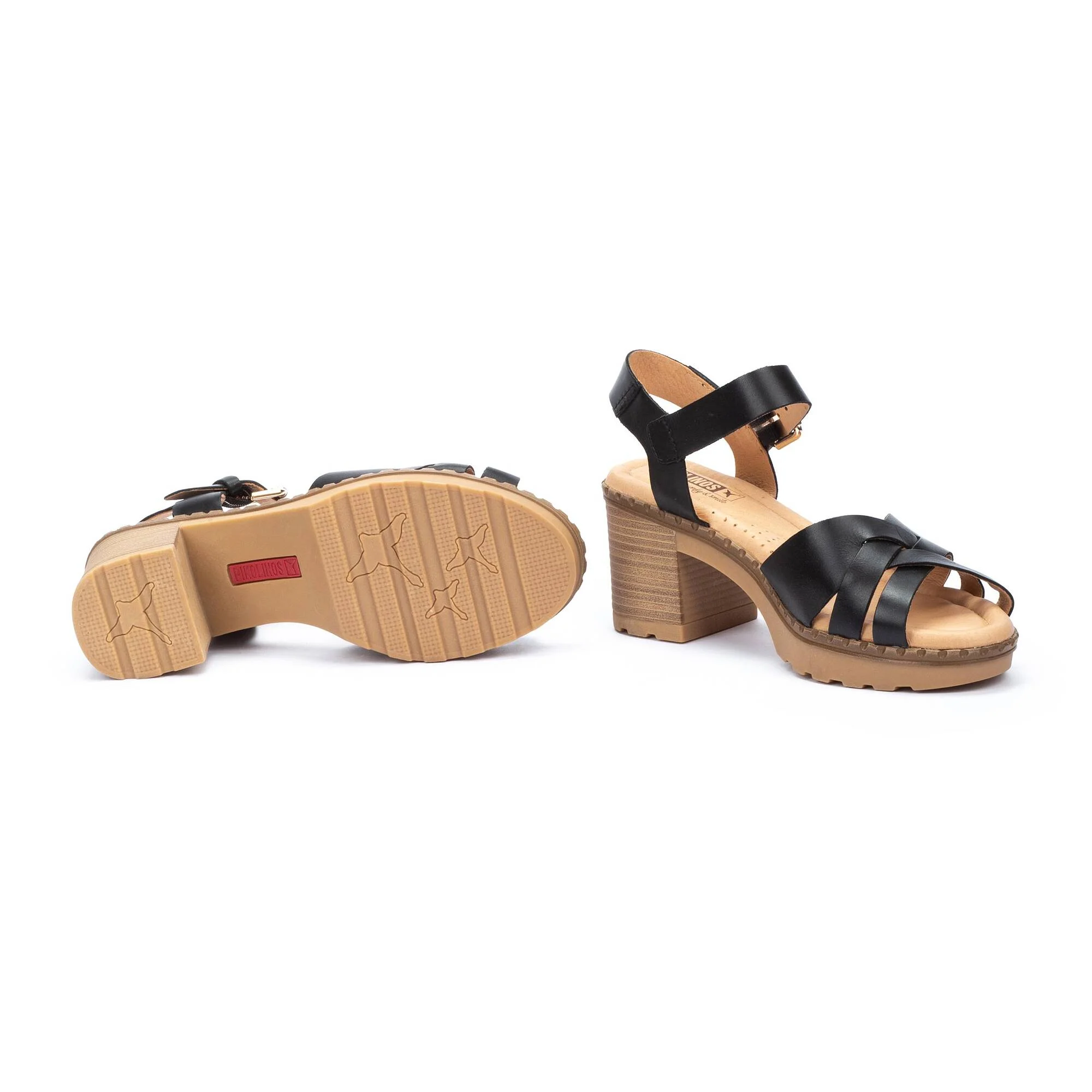 Pikolinos Women’s Canarias Leather Sandals-Black