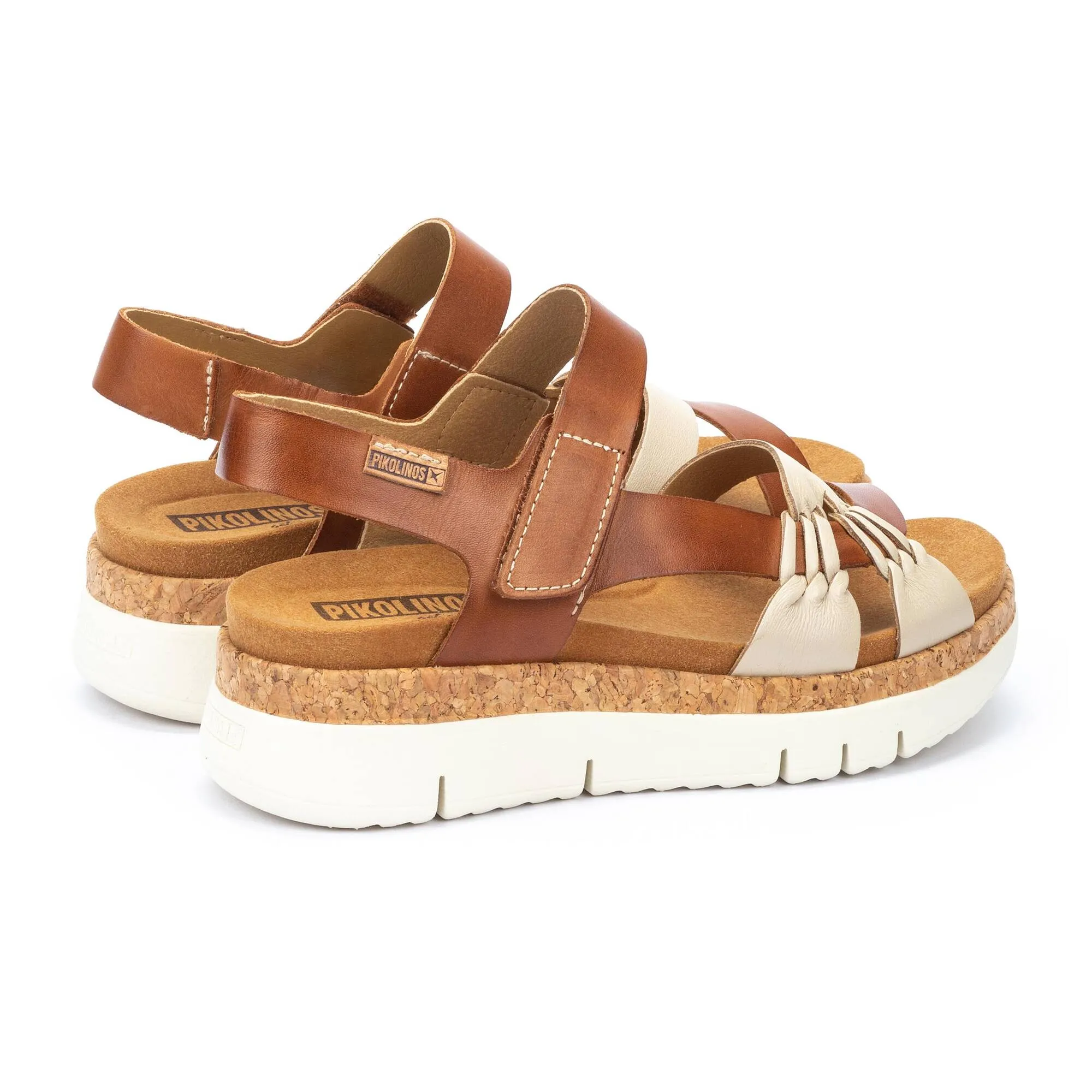 Pikolinos Women’s Palma Leather Sandals-Marfil