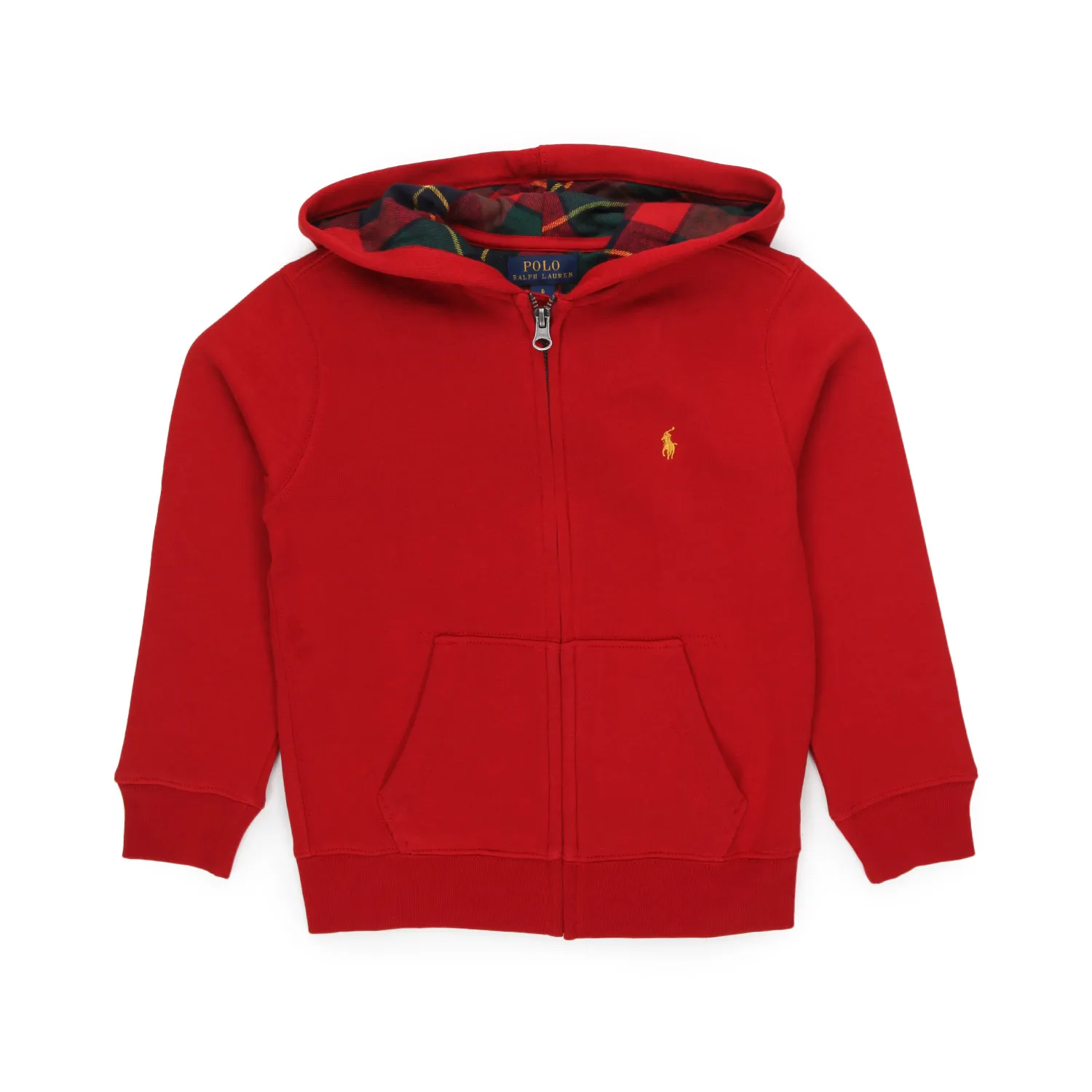 Ralph Lauren Red Rl Sweatshirt With Check Hood