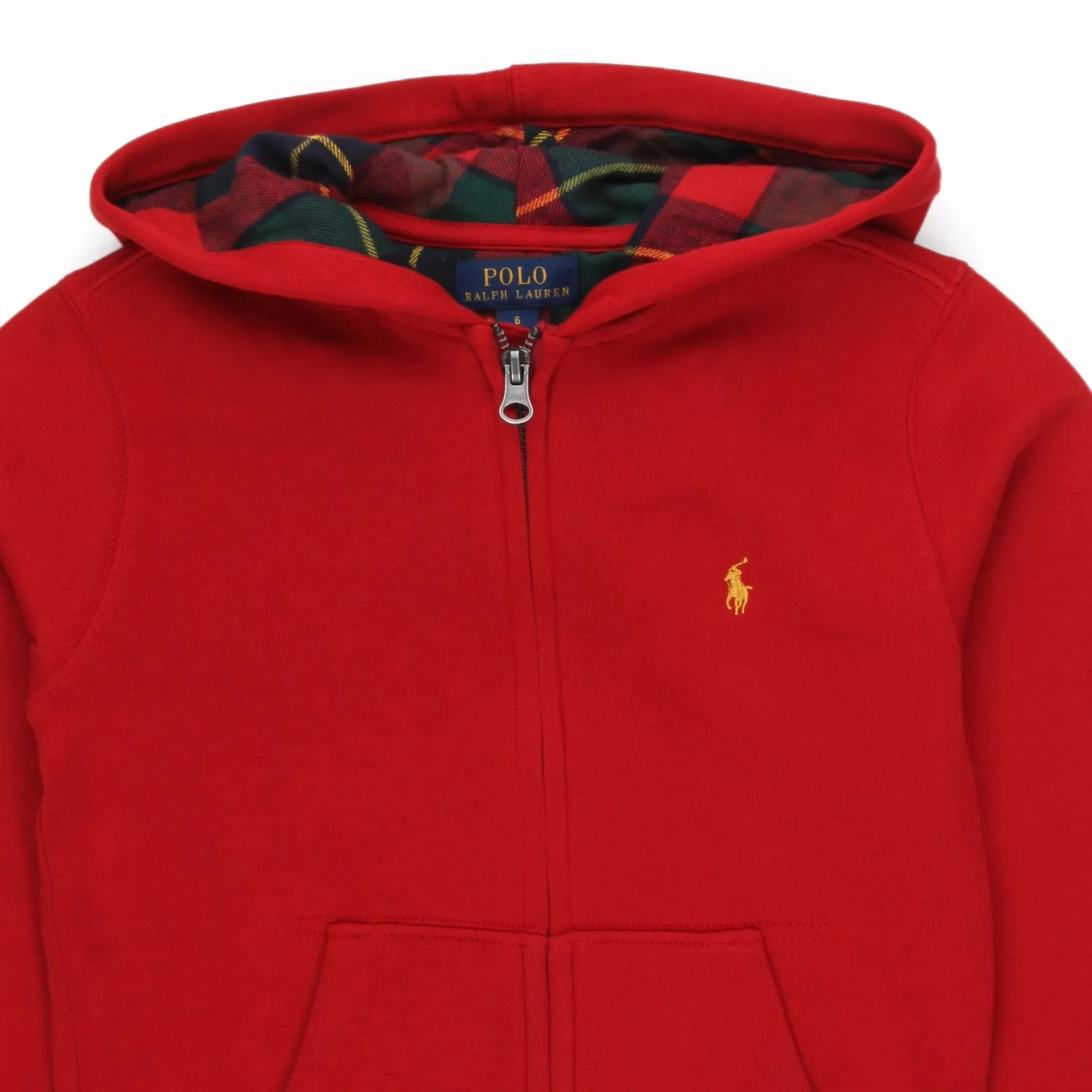 Ralph Lauren Red Rl Sweatshirt With Check Hood