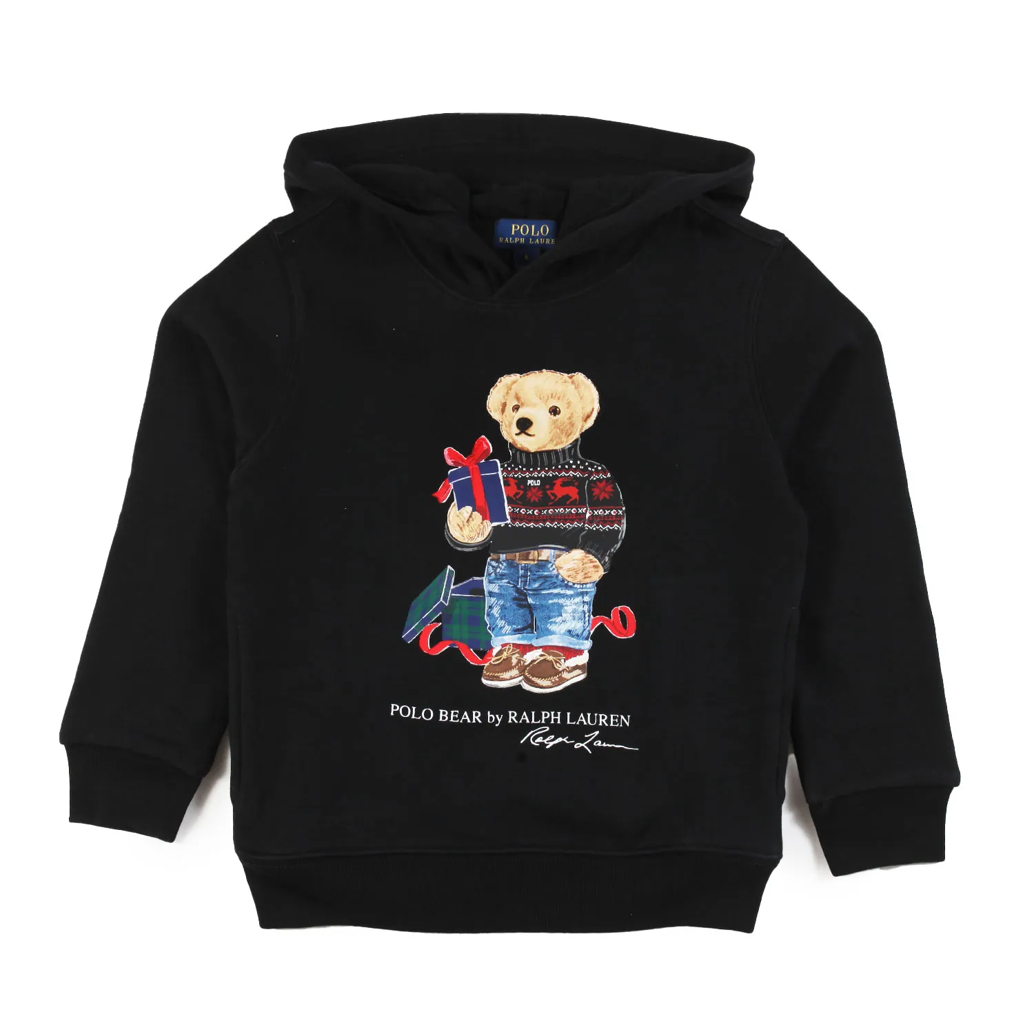 Ralph Lauren Unisex Polo Bear Gift Black Sweatshirt With Hood