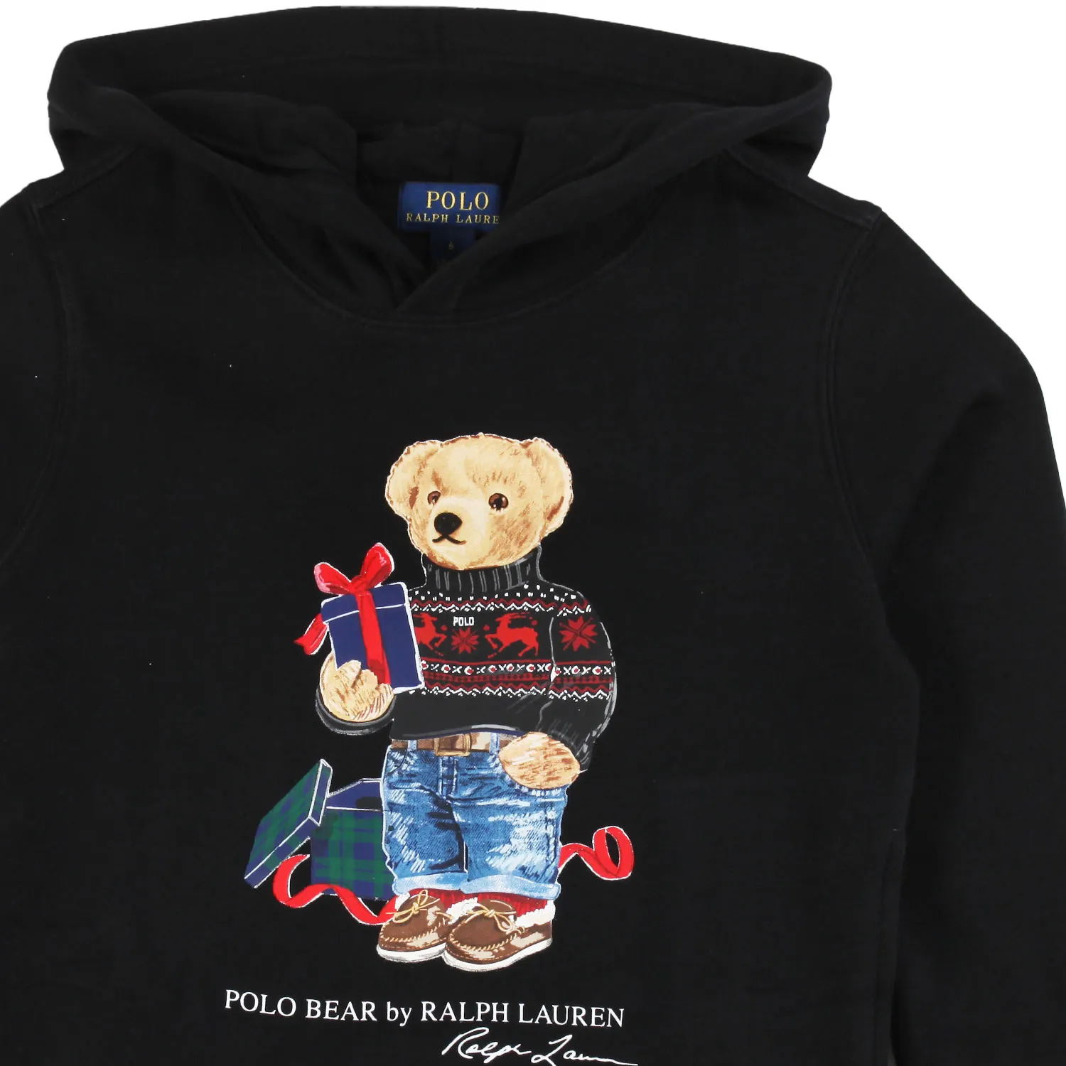 Ralph Lauren Unisex Polo Bear Gift Black Sweatshirt With Hood