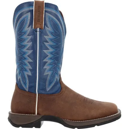 Rebel™ by Durango® Saddle Brown Denim Blue Western Boot