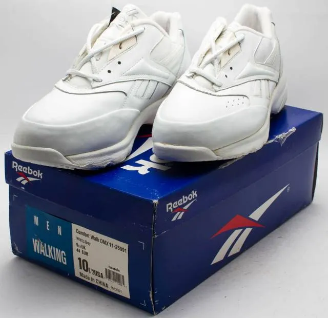 Reebok men's vintage 1994 comfort walk dmx shoes 11-25991 white sz 10.5