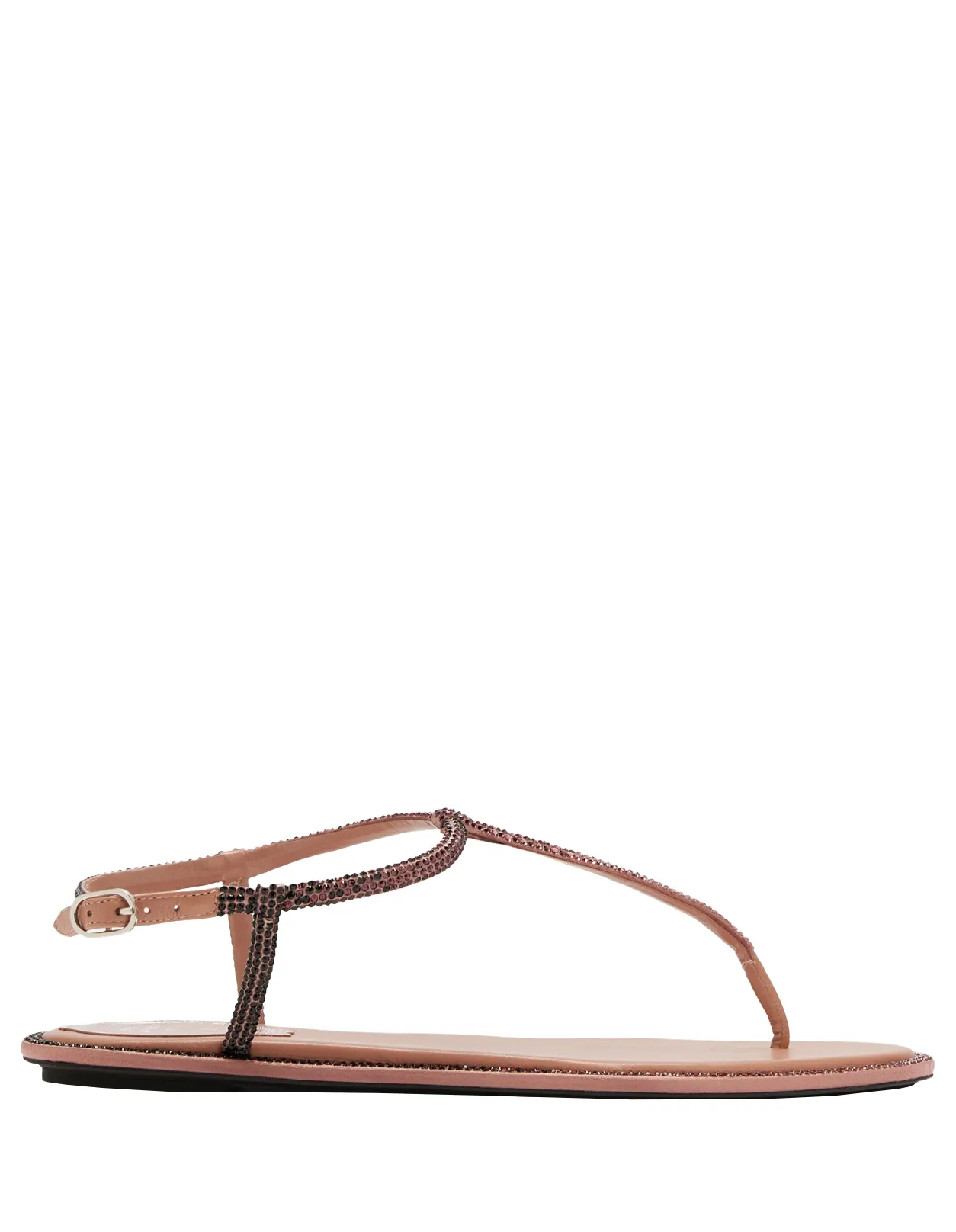 RENE' CAOVILLA Antique Pink Diana Low Jewel Sandals