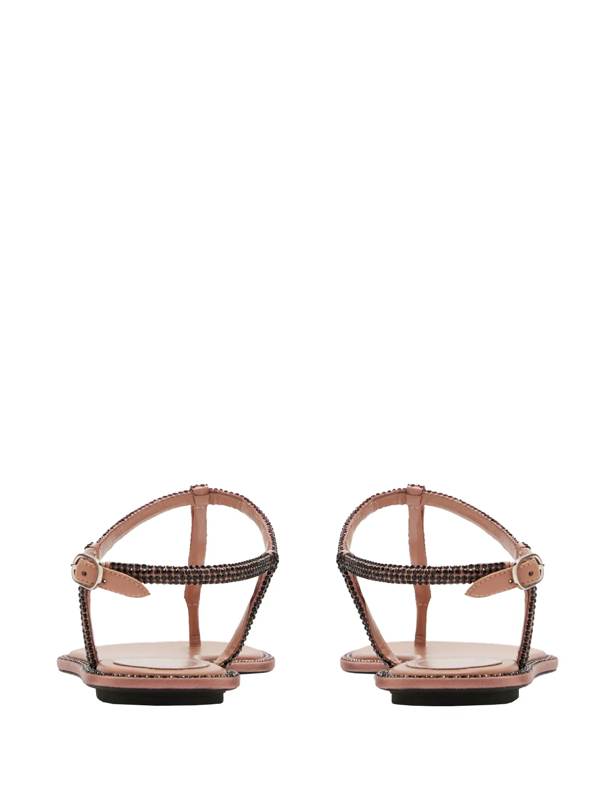 RENE' CAOVILLA Antique Pink Diana Low Jewel Sandals