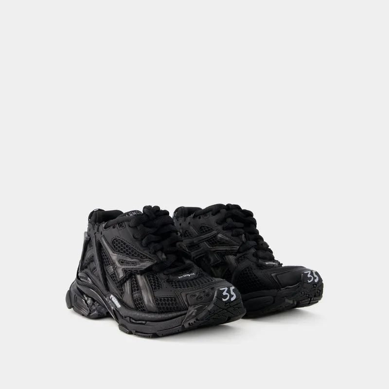 Runner Sneakers - Balenciaga - Mesh - Black Matt