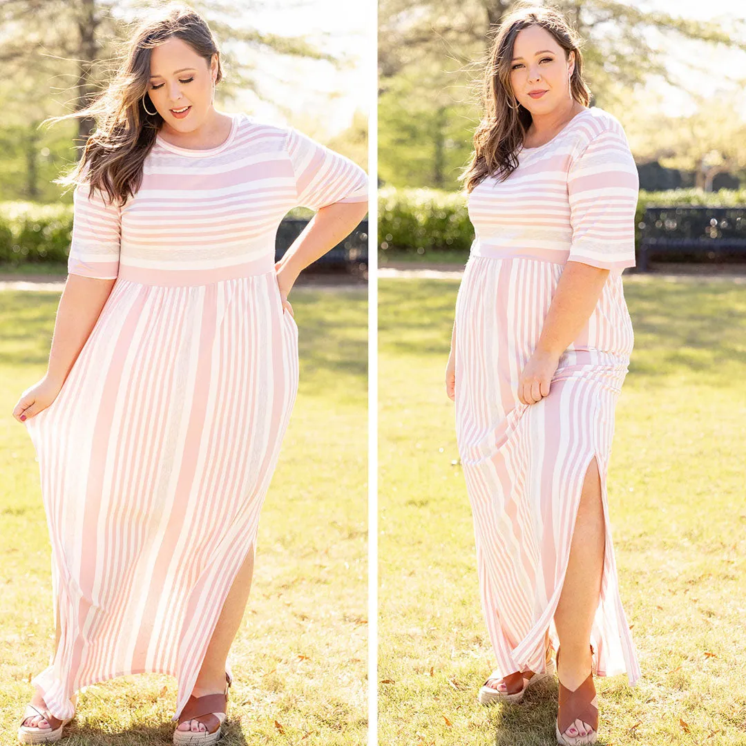 Stripe On Cue Maxi Dress, Pink