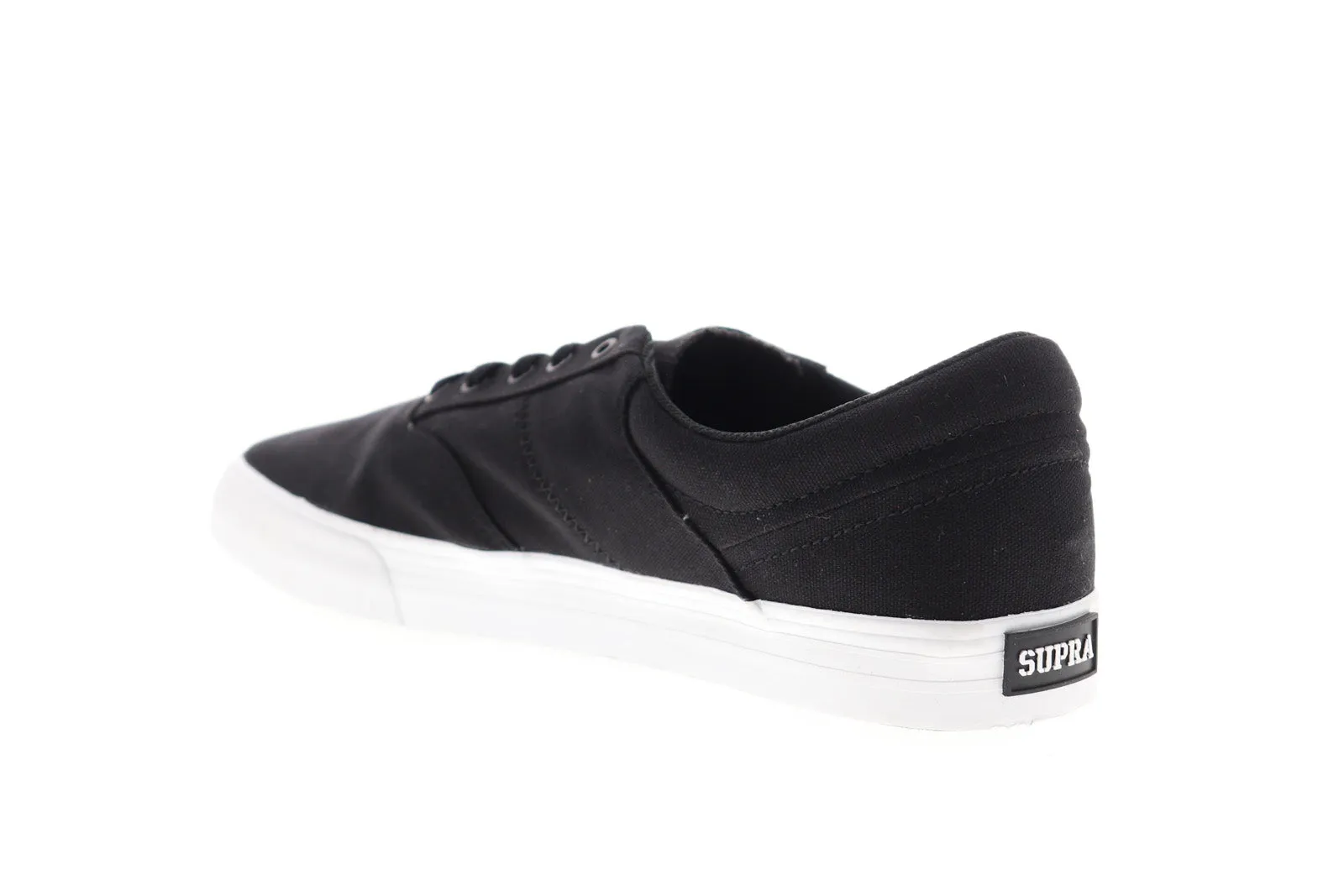 Supra Cobalt 05663-002-M Mens Black Canvas Lace Up Skate Sneakers Shoes