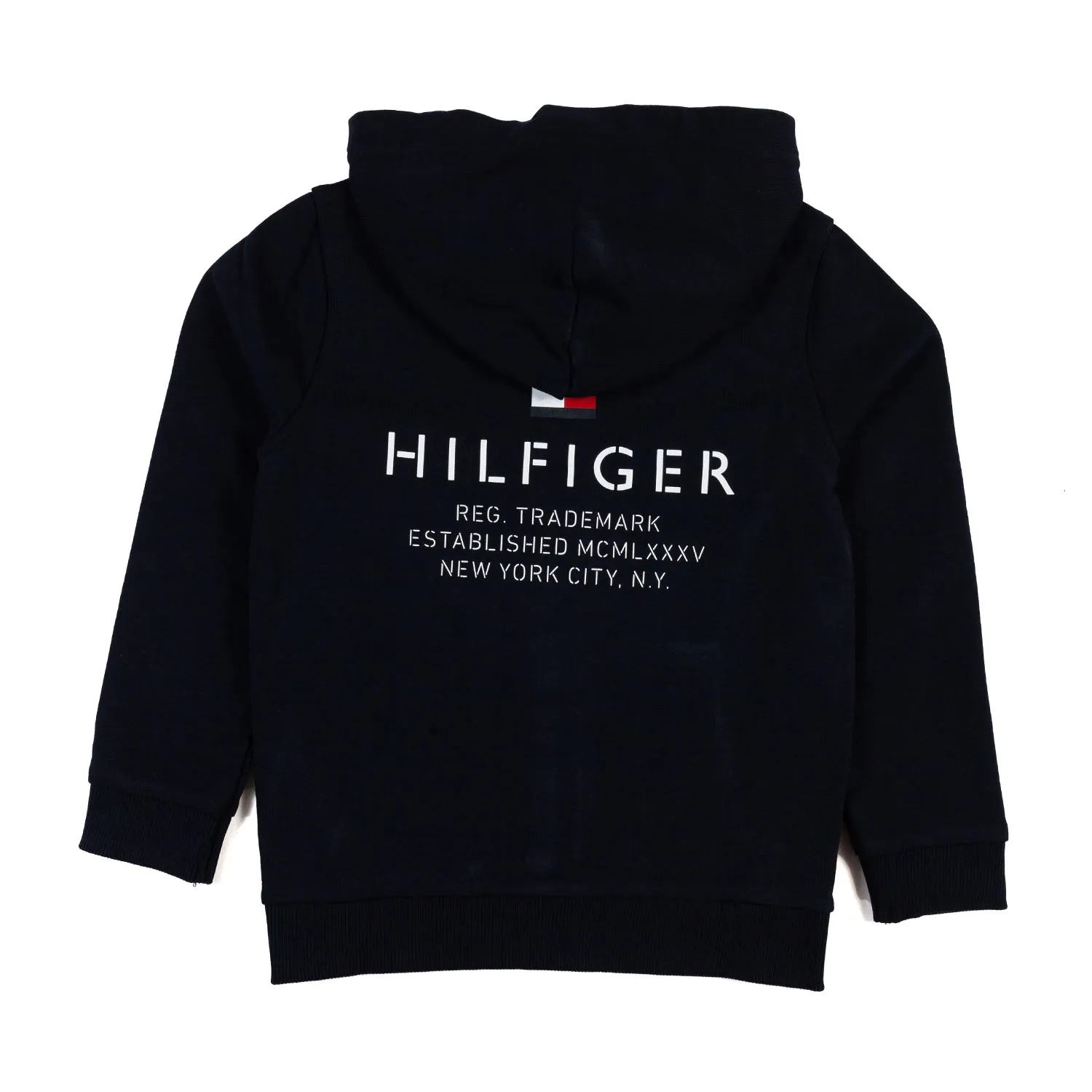 Tommy Hilfiger Blue Sweatshirt With Hood And Logo On The Back