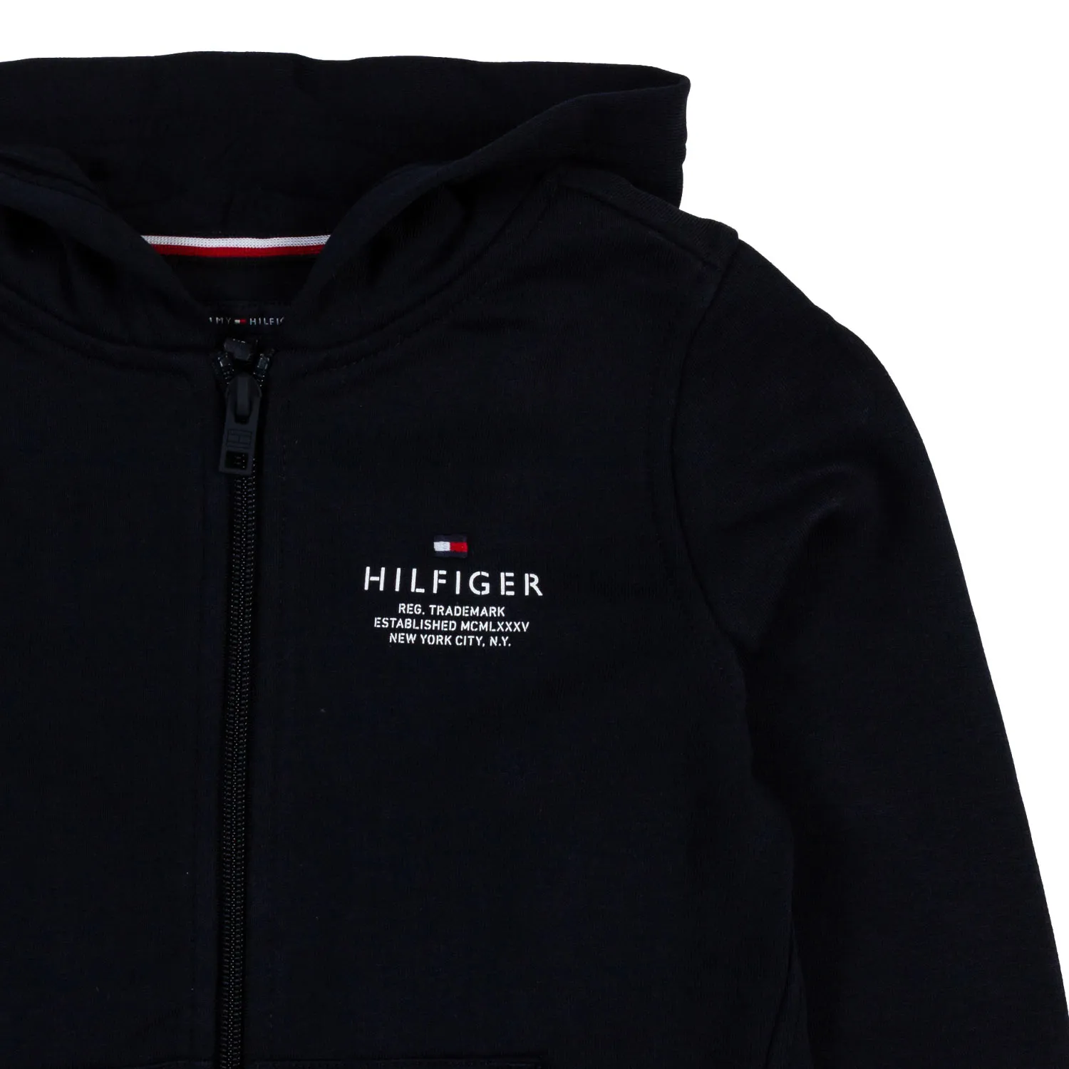 Tommy Hilfiger Blue Sweatshirt With Hood And Logo On The Back