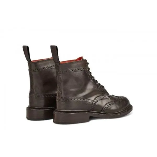 Trickers Womens Stephy Brogue Boot in Burnished Espresso