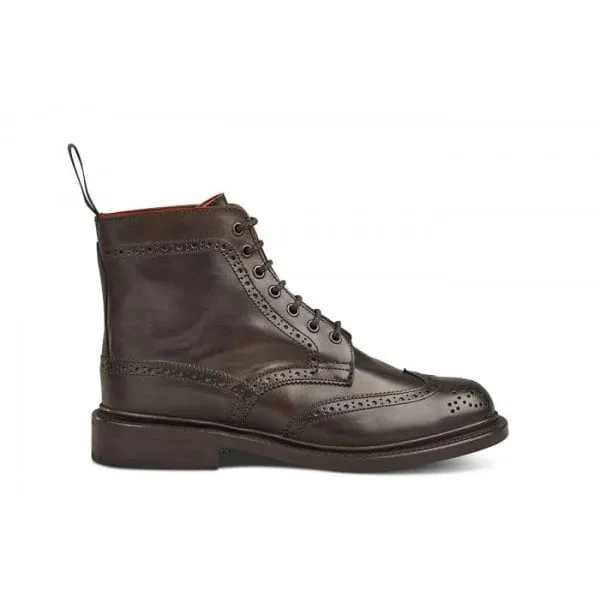 Trickers Womens Stephy Brogue Boot in Burnished Espresso