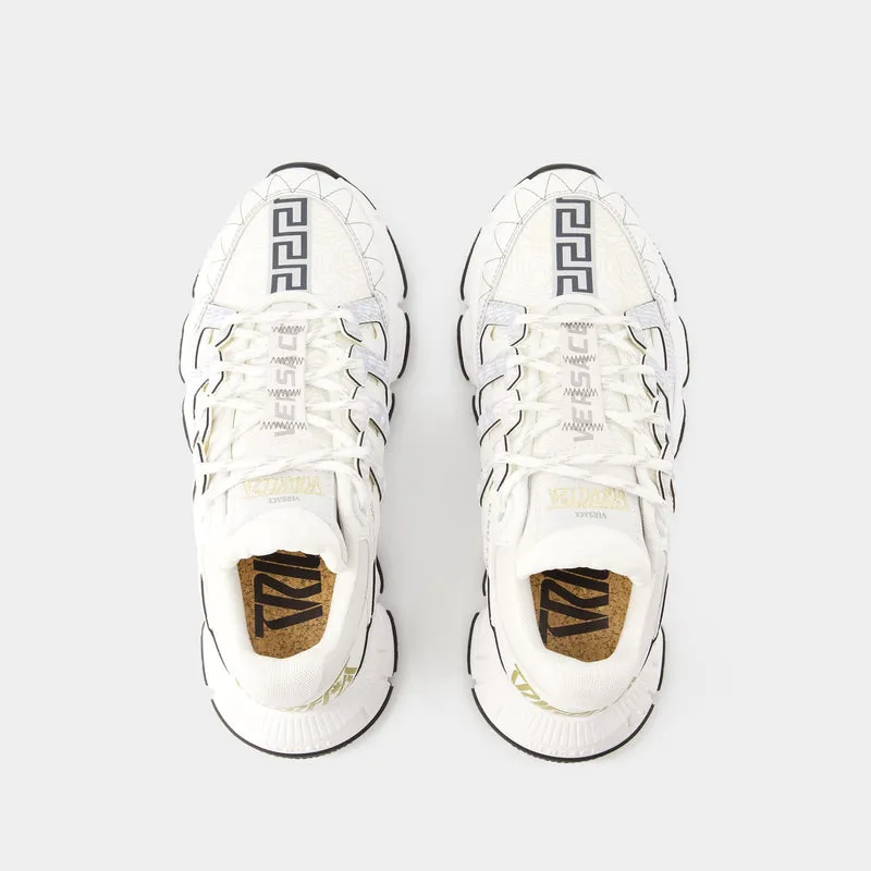 Trigreca Sneakers - Versace - Fabric - White