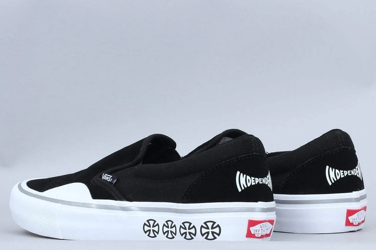 Vans Slip-On Pro Shoes (Independent) Black / White from Slam City Skates London UK