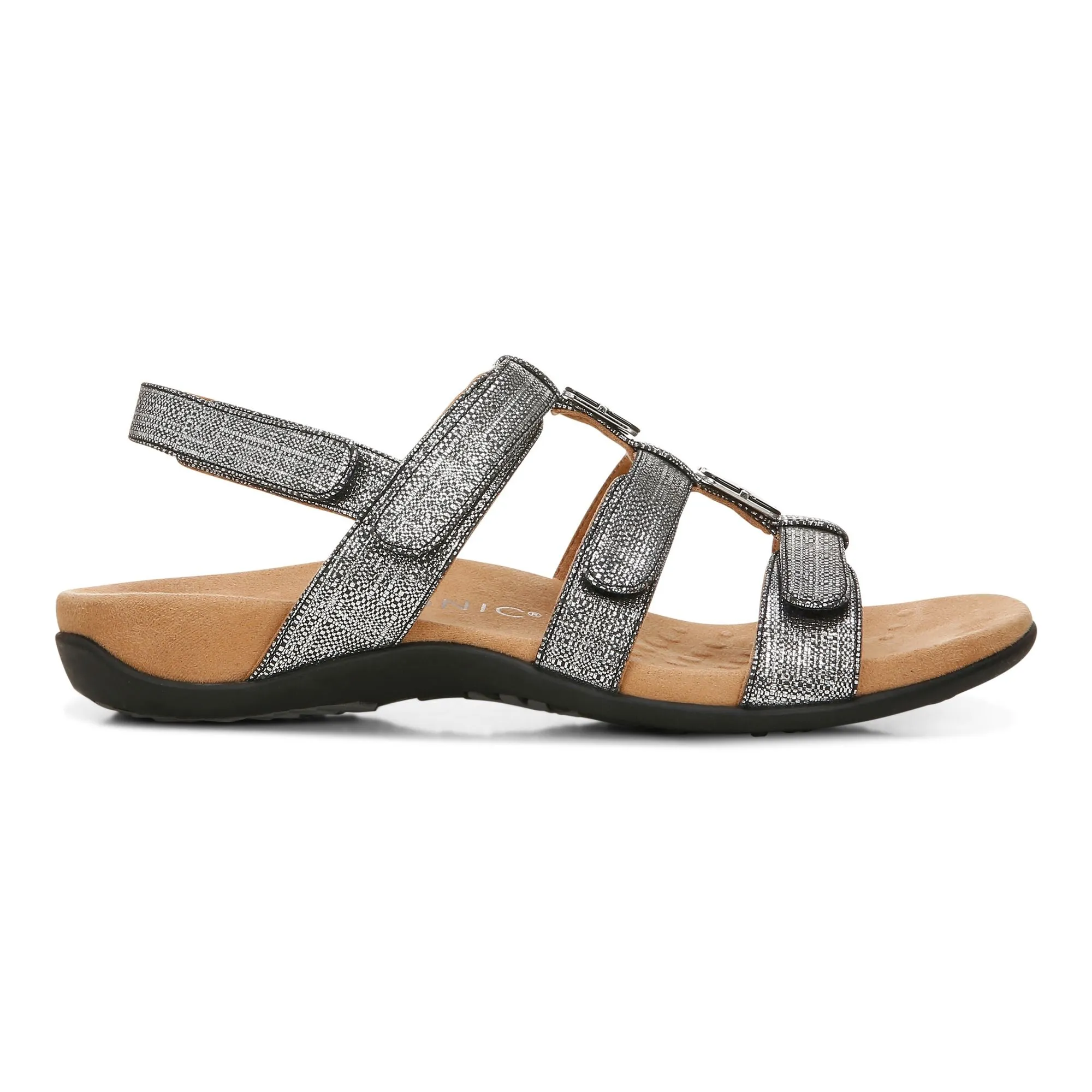 Vionic Women’s Amber Sandals-Black Metallic