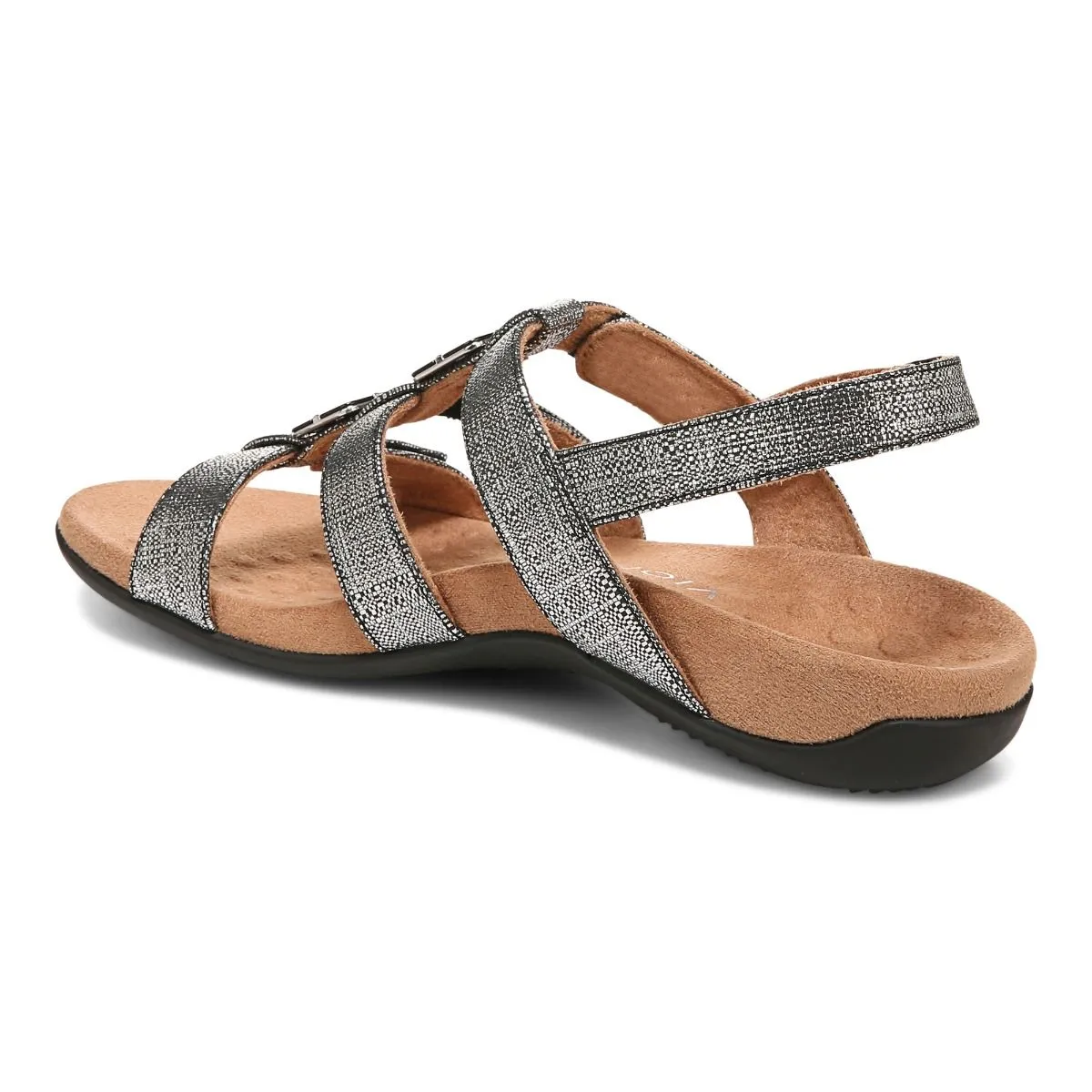 Vionic Women’s Amber Sandals-Black Metallic