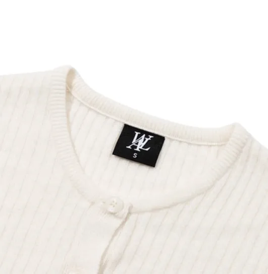 WOOALONG  |Street Style Plain Logo Cardigans