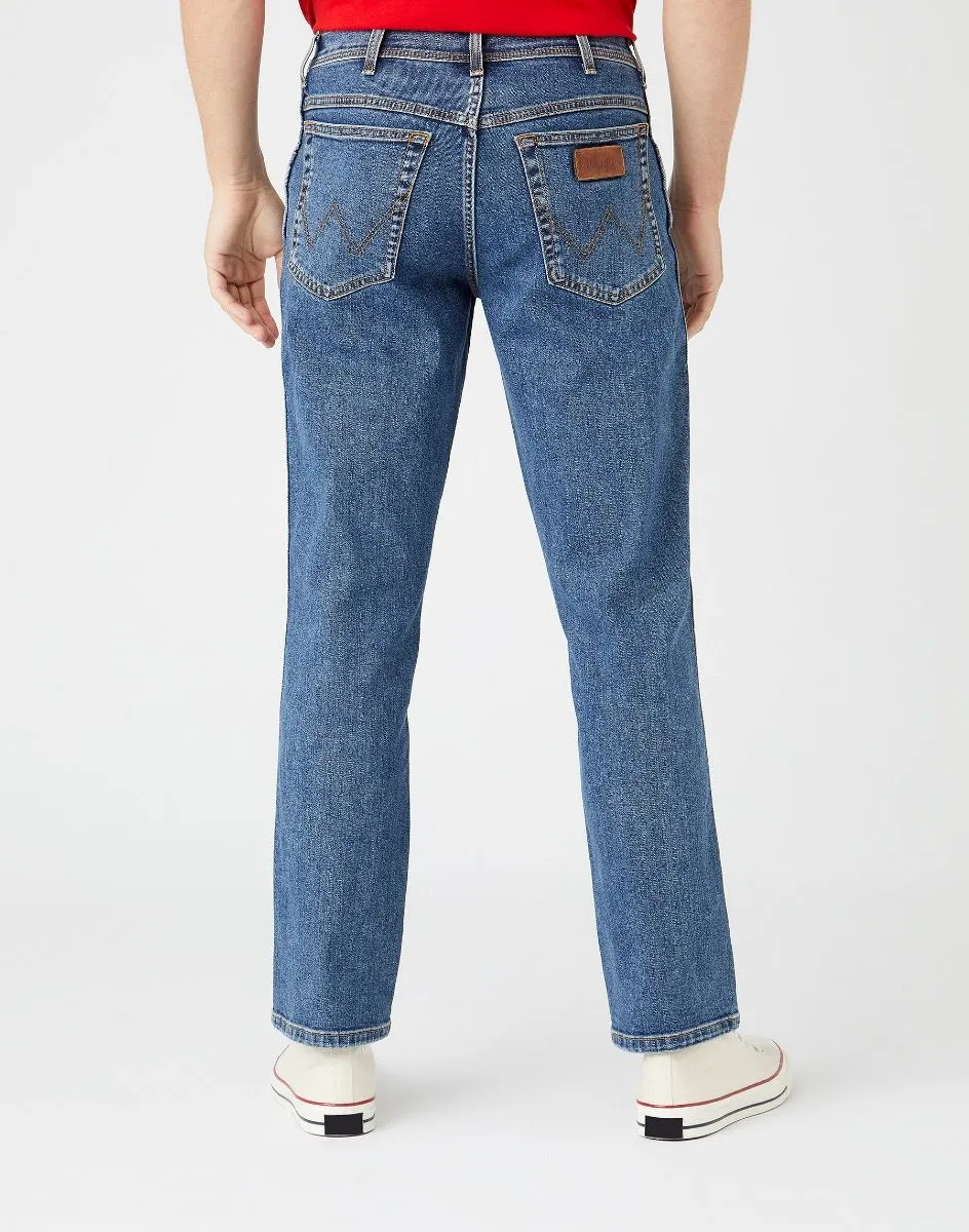 Wrangler Jeans Texas Stretch Denim Stone Wash Blue